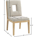 Meridian Gwendolyn Cream Linen Textured Fabric Dining Side Chair IMAGE 9