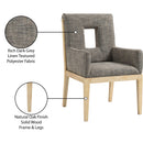 Meridian Gwendolyn Grey Linen Textured Fabric Dining Arm Chair IMAGE 10