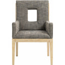 Meridian Gwendolyn Grey Linen Textured Fabric Dining Arm Chair IMAGE 3
