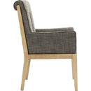 Meridian Gwendolyn Grey Linen Textured Fabric Dining Arm Chair IMAGE 4