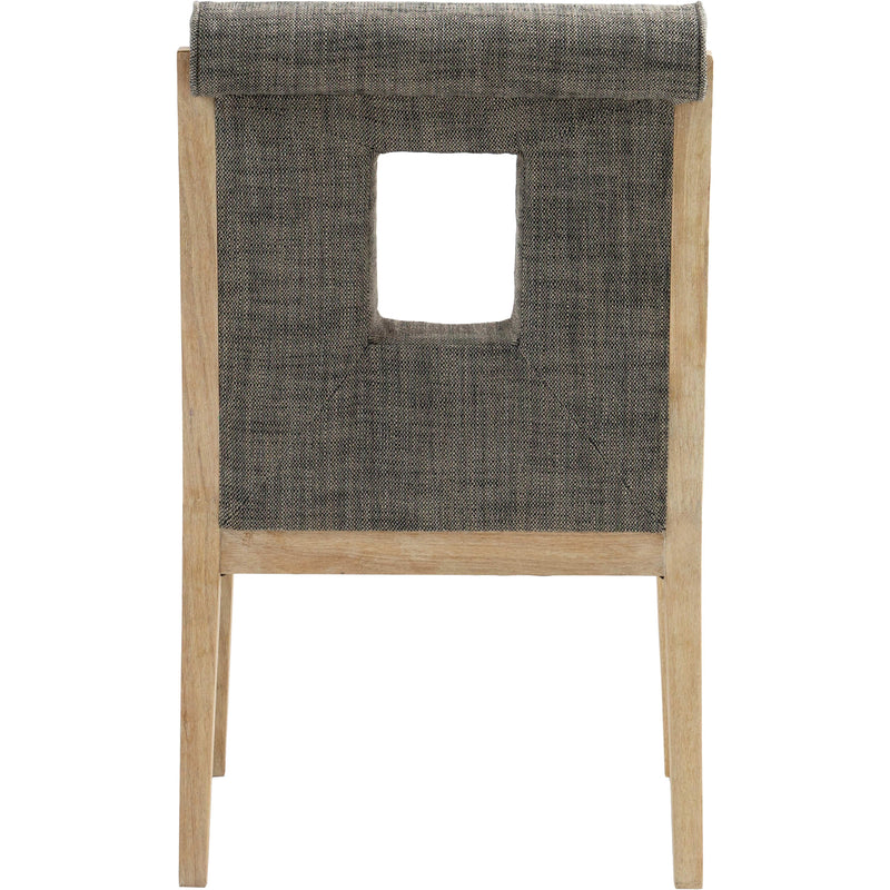 Meridian Gwendolyn Grey Linen Textured Fabric Dining Arm Chair IMAGE 5