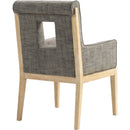 Meridian Gwendolyn Grey Linen Textured Fabric Dining Arm Chair IMAGE 6
