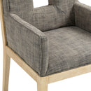 Meridian Gwendolyn Grey Linen Textured Fabric Dining Arm Chair IMAGE 7