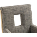 Meridian Gwendolyn Grey Linen Textured Fabric Dining Arm Chair IMAGE 8