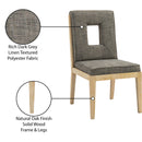 Meridian Gwendolyn Grey Linen Textured Fabric Dining Side Chair IMAGE 10