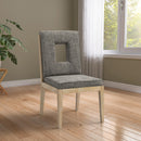 Meridian Gwendolyn Grey Linen Textured Fabric Dining Side Chair IMAGE 2
