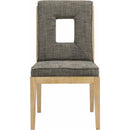 Meridian Gwendolyn Grey Linen Textured Fabric Dining Side Chair IMAGE 3
