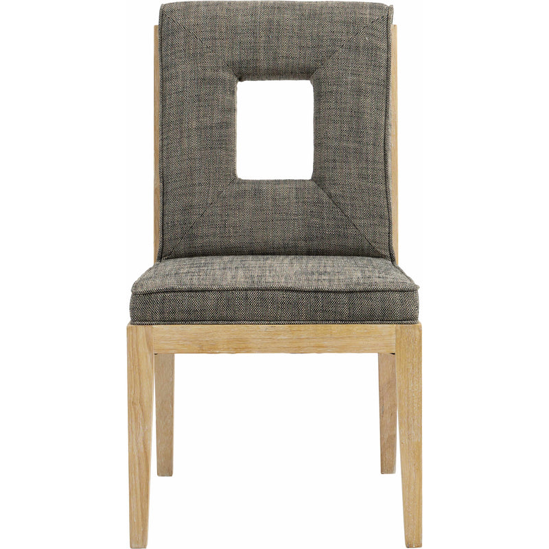 Meridian Gwendolyn Grey Linen Textured Fabric Dining Side Chair IMAGE 3