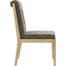 Meridian Gwendolyn Grey Linen Textured Fabric Dining Side Chair IMAGE 4