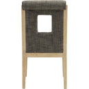 Meridian Gwendolyn Grey Linen Textured Fabric Dining Side Chair IMAGE 5