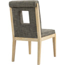 Meridian Gwendolyn Grey Linen Textured Fabric Dining Side Chair IMAGE 6