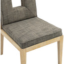 Meridian Gwendolyn Grey Linen Textured Fabric Dining Side Chair IMAGE 7