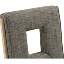 Meridian Gwendolyn Grey Linen Textured Fabric Dining Side Chair IMAGE 8
