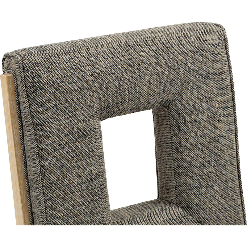 Meridian Gwendolyn Grey Linen Textured Fabric Dining Side Chair IMAGE 8