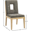 Meridian Gwendolyn Grey Linen Textured Fabric Dining Side Chair IMAGE 9
