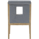 Meridian Gwendolyn Light Blue Linen Textured Fabric Dining Arm Chair IMAGE 5