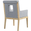 Meridian Gwendolyn Light Blue Linen Textured Fabric Dining Arm Chair IMAGE 6