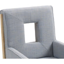 Meridian Gwendolyn Light Blue Linen Textured Fabric Dining Arm Chair IMAGE 8
