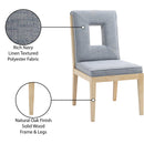Meridian Gwendolyn Light Blue Linen Textured Fabric Dining Side Chair IMAGE 10