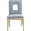 Meridian Gwendolyn Light Blue Linen Textured Fabric Dining Side Chair IMAGE 3