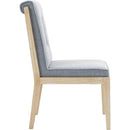 Meridian Gwendolyn Light Blue Linen Textured Fabric Dining Side Chair IMAGE 4