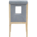 Meridian Gwendolyn Light Blue Linen Textured Fabric Dining Side Chair IMAGE 5