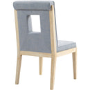 Meridian Gwendolyn Light Blue Linen Textured Fabric Dining Side Chair IMAGE 6