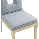 Meridian Gwendolyn Light Blue Linen Textured Fabric Dining Side Chair IMAGE 7