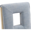 Meridian Gwendolyn Light Blue Linen Textured Fabric Dining Side Chair IMAGE 8