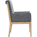 Meridian Gwendolyn Navy Linen Textured Fabric Dining Arm Chair IMAGE 4