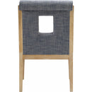 Meridian Gwendolyn Navy Linen Textured Fabric Dining Arm Chair IMAGE 5