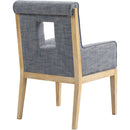 Meridian Gwendolyn Navy Linen Textured Fabric Dining Arm Chair IMAGE 6