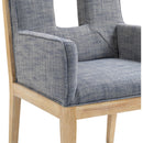 Meridian Gwendolyn Navy Linen Textured Fabric Dining Arm Chair IMAGE 7