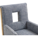Meridian Gwendolyn Navy Linen Textured Fabric Dining Arm Chair IMAGE 8