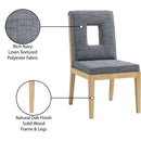 Meridian Gwendolyn Navy Linen Textured Fabric Dining Side Chair IMAGE 10