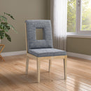 Meridian Gwendolyn Navy Linen Textured Fabric Dining Side Chair IMAGE 2
