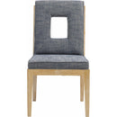 Meridian Gwendolyn Navy Linen Textured Fabric Dining Side Chair IMAGE 3