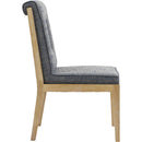 Meridian Gwendolyn Navy Linen Textured Fabric Dining Side Chair IMAGE 4