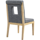 Meridian Gwendolyn Navy Linen Textured Fabric Dining Side Chair IMAGE 6