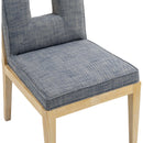 Meridian Gwendolyn Navy Linen Textured Fabric Dining Side Chair IMAGE 7