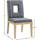 Meridian Gwendolyn Navy Linen Textured Fabric Dining Side Chair IMAGE 9