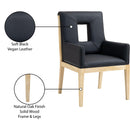 Meridian Gwendolyn Black Vegan Leather Dining Arm Chair IMAGE 10