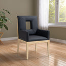 Meridian Gwendolyn Black Vegan Leather Dining Arm Chair IMAGE 2