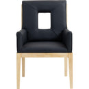 Meridian Gwendolyn Black Vegan Leather Dining Arm Chair IMAGE 3