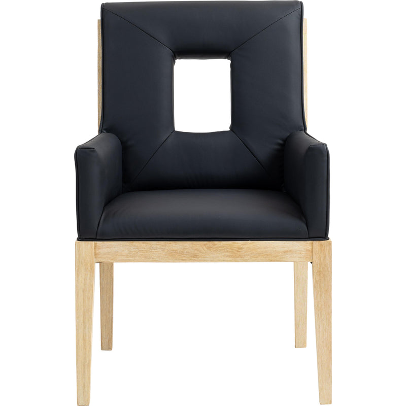 Meridian Gwendolyn Black Vegan Leather Dining Arm Chair IMAGE 3
