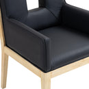 Meridian Gwendolyn Black Vegan Leather Dining Arm Chair IMAGE 7
