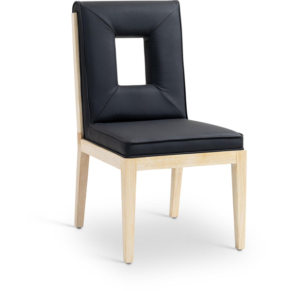 Meridian Gwendolyn Black Vegan Leather Dining Side Chair IMAGE 1