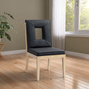 Meridian Gwendolyn Black Vegan Leather Dining Side Chair IMAGE 2