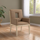 Meridian Gwendolyn Brown Vegan Leather Dining Arm Chair IMAGE 2