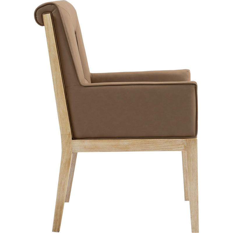 Meridian Gwendolyn Brown Vegan Leather Dining Arm Chair IMAGE 4